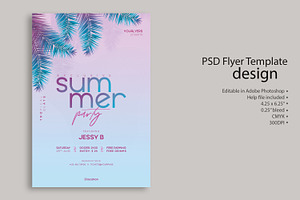 Summer Party PSD Flyer Template