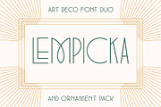 Lempicka Font Duo & Vector Ornaments, a Font by Molly Suber Thorpe (Thumbnail 1 of 11)