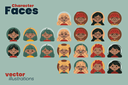 Character Faces Set, a Person Illustration by moja doodle (Thumbnail 4 of 7)
