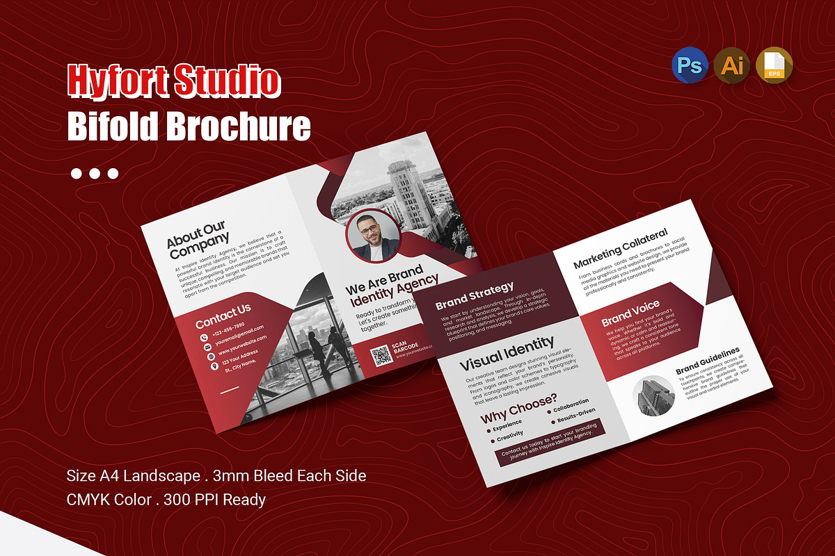 Hyfort Studio - Bifold Brochure, a Brochure Template by Esensifiksi.studio (Photo 1 of 3)