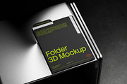 A4 Folder On Metal Chair 3D Mockup, a Books & Magazine Mockup by graphicook (Thumbnail 3 of 4)