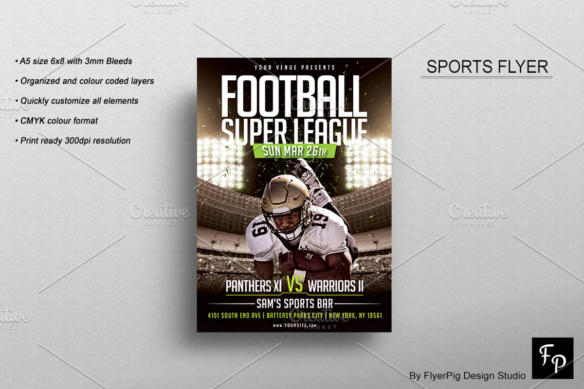 Football Flyer, a Flyer Template by FlyerPig (Photo 2 of 3)