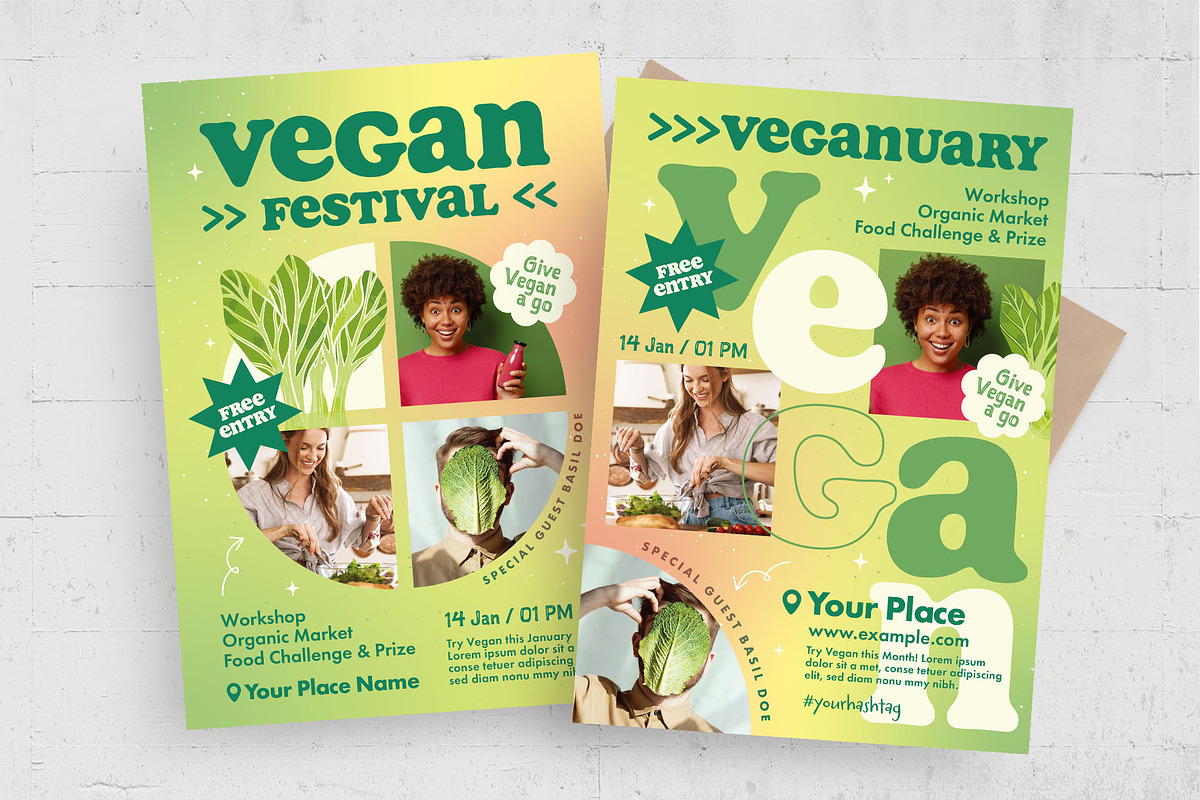Vegan Flyer Template, a Flyer Template by BrandPacks