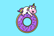 Unicorn With Food Cartoon Vector, a Food Illustration by Artstorystudio (Thumbnail 3 of 6)