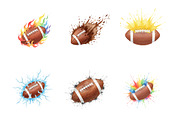Splash American Football Ball PNG, an Illustration by SinaCreation (Thumbnail 3 of 7)