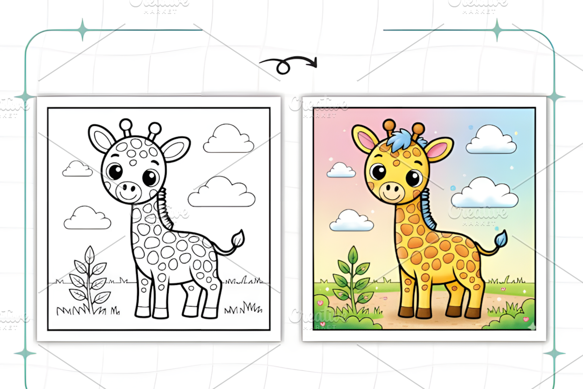 ADULT CUTE BABY ANIMALS COLORING PAG, an Animal Illustration by Ink Gallery (Photo 5 of 9)