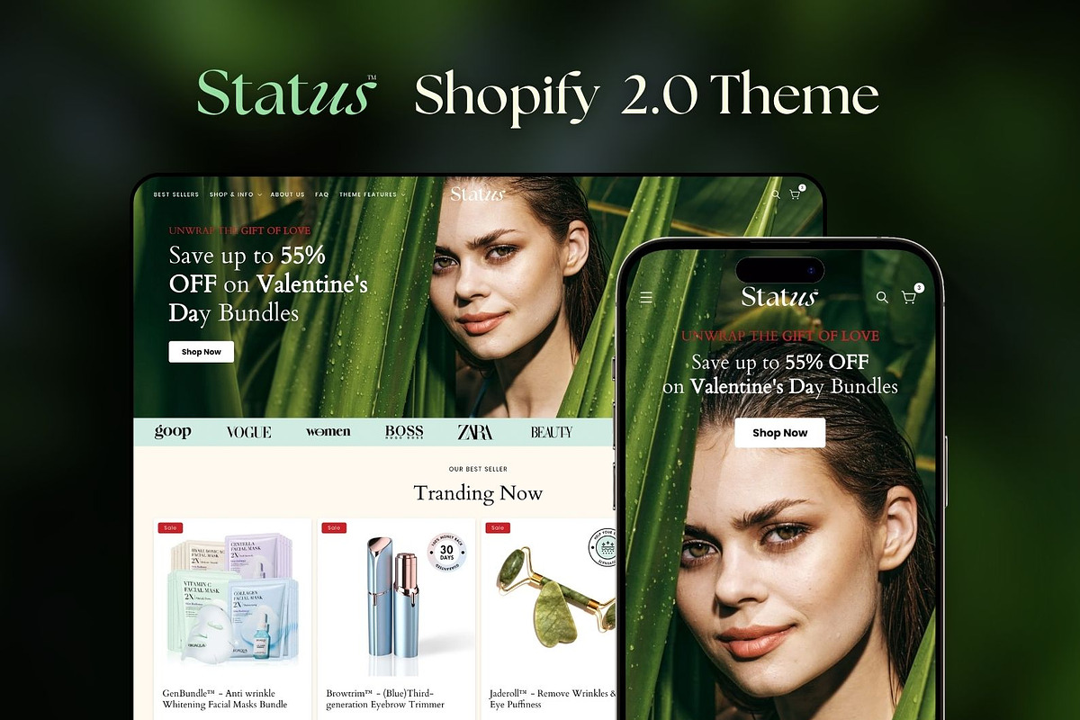 Status Shopify 2.0 Theme, a Shopify Template by Lumin Lab (Photo 1 of 10)