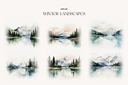 -30% Watercolor Winter Scene Clipart, a Seasonal Illustration by bloomscape (Thumbnail 4 of 10)
