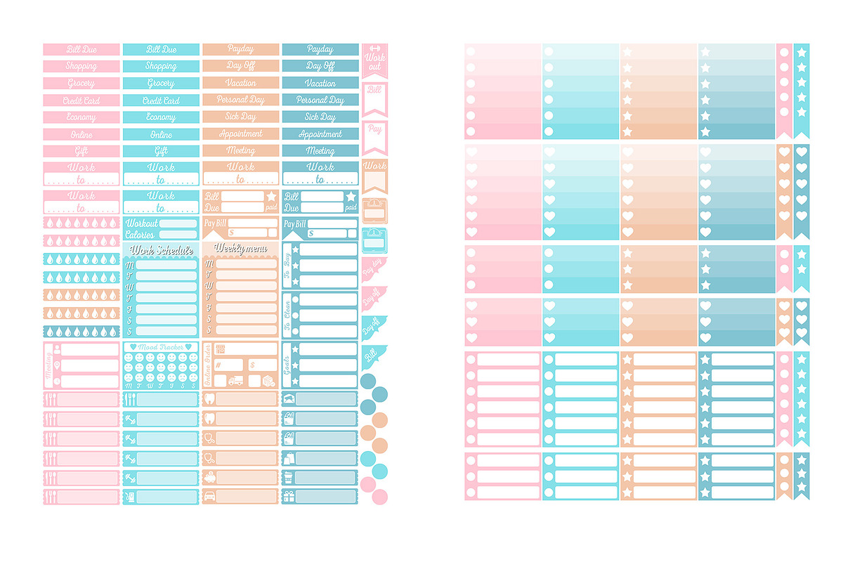 Erin Condren layouts stickers, a Design Template by DigitalDesignAI (Photo 5 of 10)