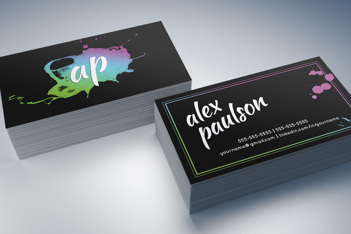Paint Splatter Business Card 012, a Business Card Template by Nonaglyph Design (Photo 1 of 5)