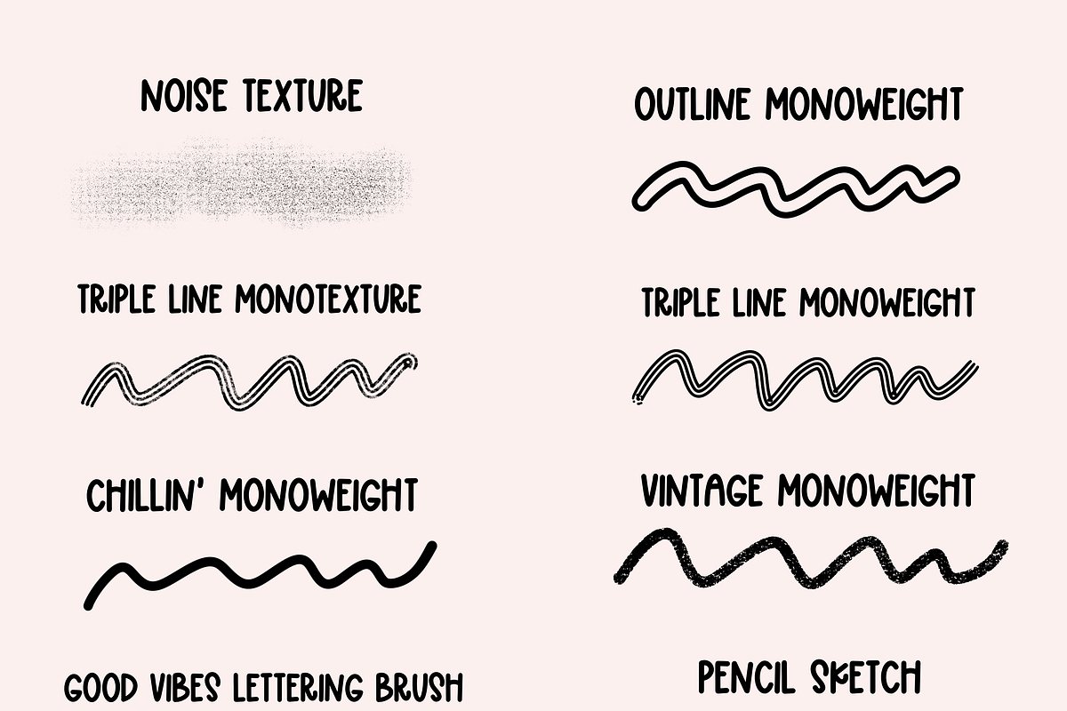 70s Lettering Procreate Brush Set, a Brushes & More by KDigitalStudio (Photo 2 of 7)