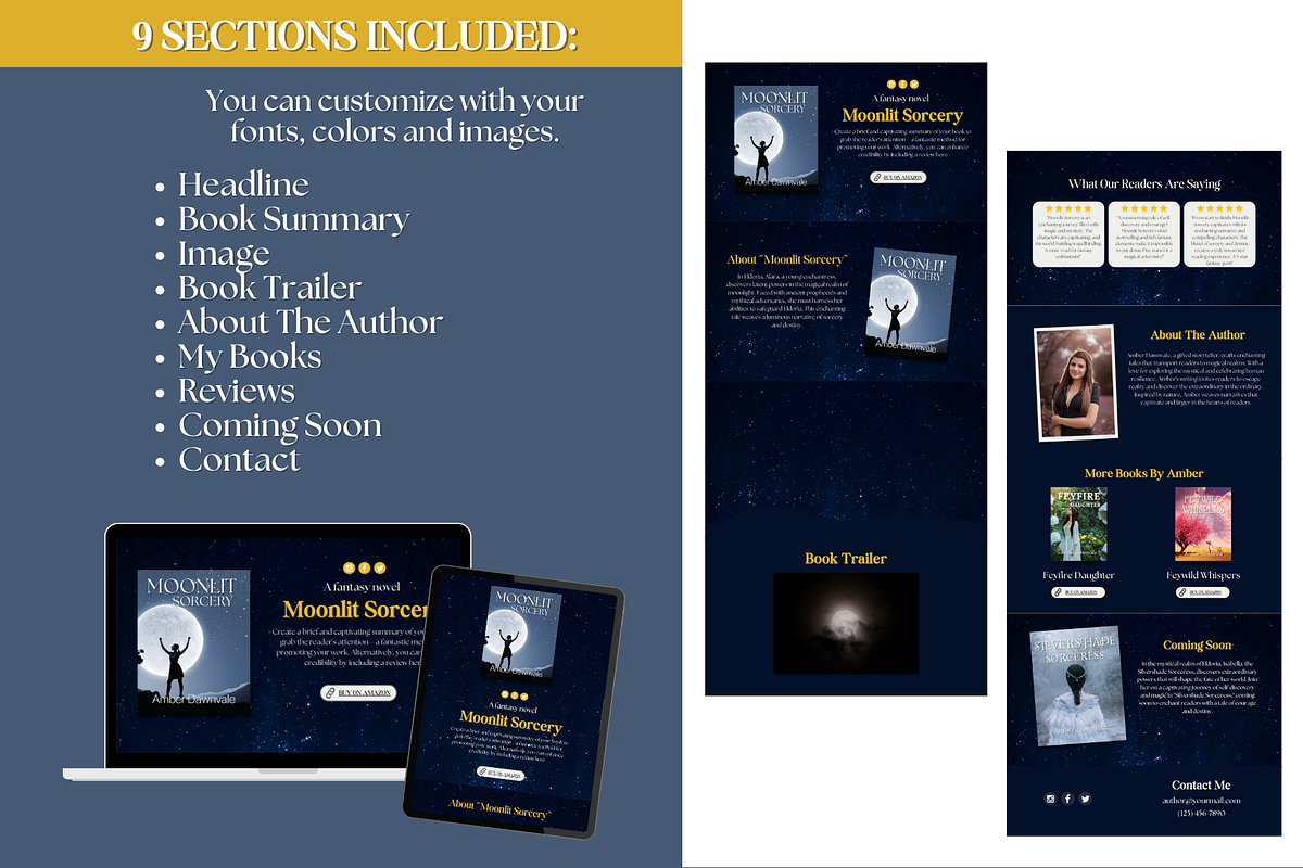 Fantasy Author Website Template, a Landing Page Template by Mindful Digital Co. (Photo 2 of 7)