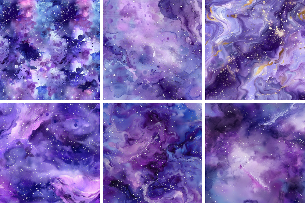 Lavender Painted Galaxy Patterns, a Pattern Graphic by PrintablesByFranklyn (Photo 4 of 4)