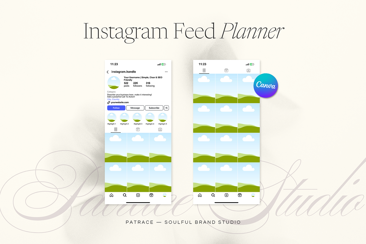 3:4 Instagram Feed Planner, a Social Media Template by Patrace Studio (Photo 1 of 4)