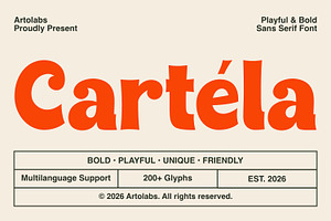 Cartela | A Playful & Bold Sans Font, a Sans Serif Font by Artolabs