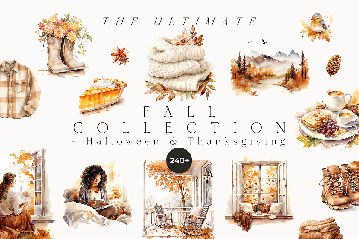 Autumn & Halloween Watercolor Fall, a Seasonal Illustration by Lana Elanor (Photo 1 of 14)