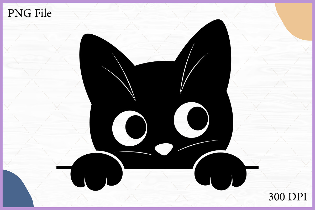 Funny Black Cat Peeking Silhouette, an Animal Illustration by Gfx Expert Team (Photo 1 of 3)