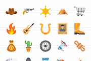 50 Wild West Flat Multicolor Icons, an Icon by IconBunny (Thumbnail 2 of 2)