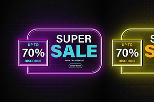 Sale Promotions Vector Neon Bundle