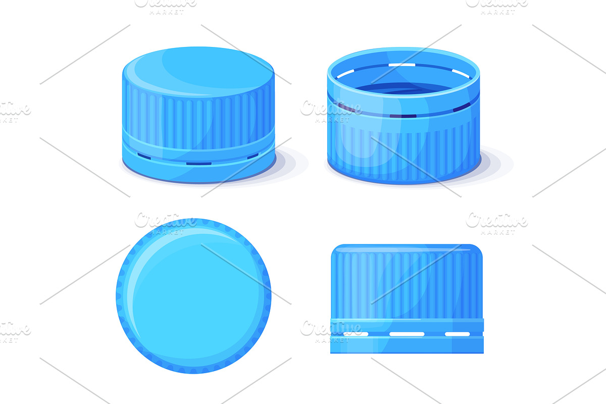 Plastic bottle caps. Water bottle, an Object Illustration by Stock-Smart-Start