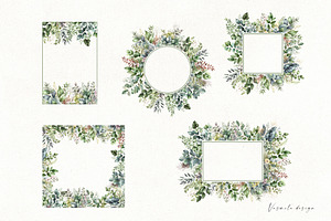 Watercolor Greenery Clipart