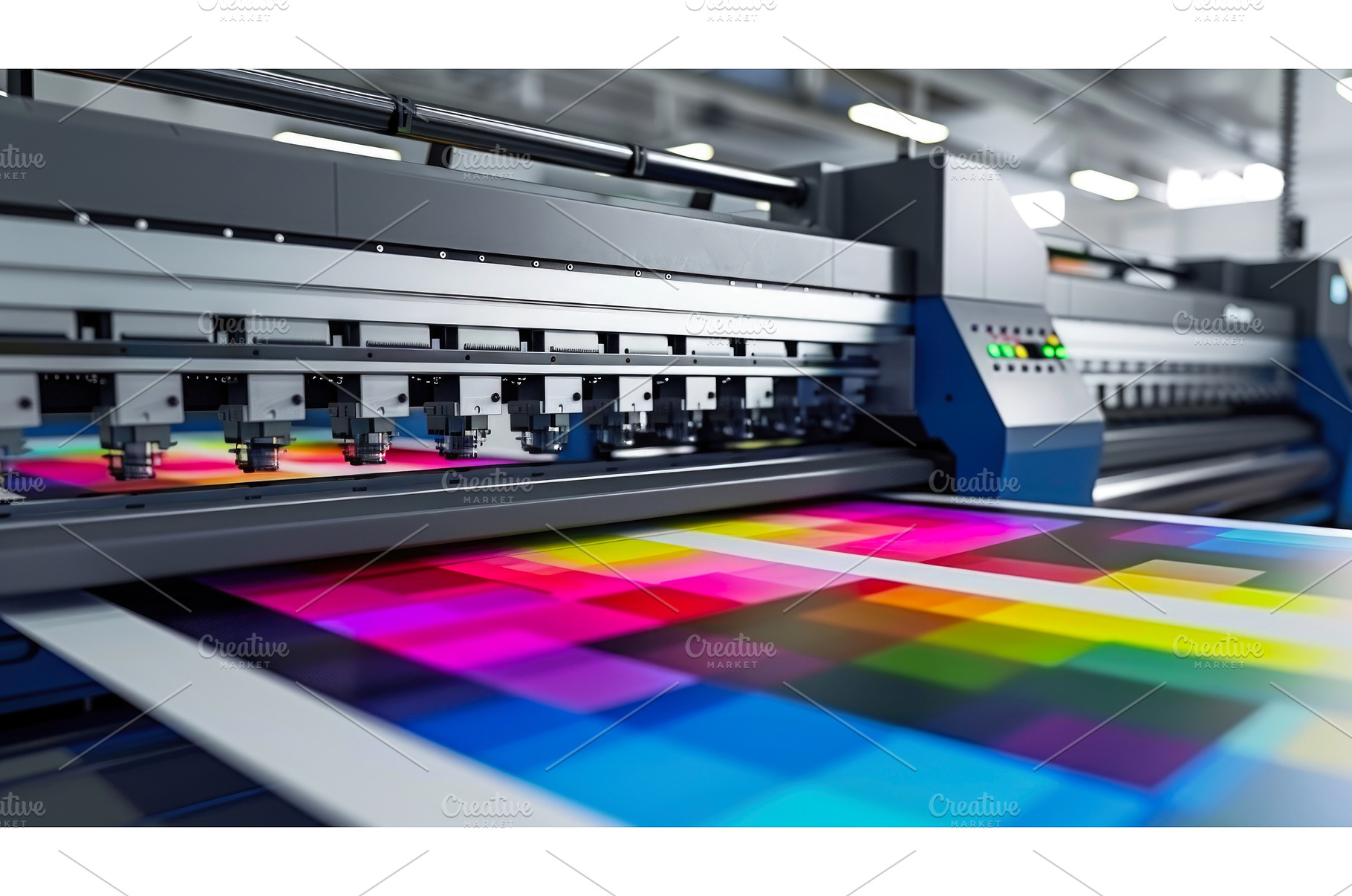 A printing machine with a colorful, a Technology Photo by tilialucida