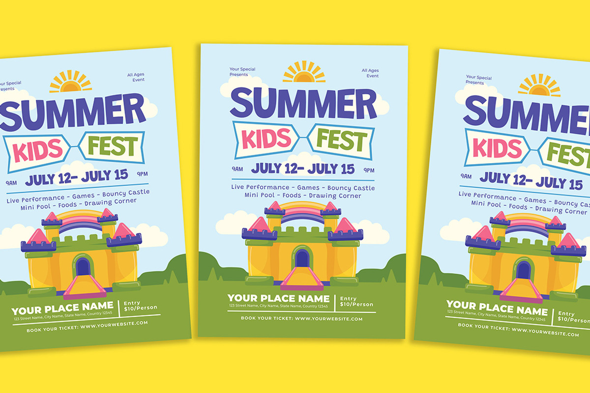 Summer Kids Festival Flyer, a Flyer Template by Gumico Studio. (Photo 1 of 3)