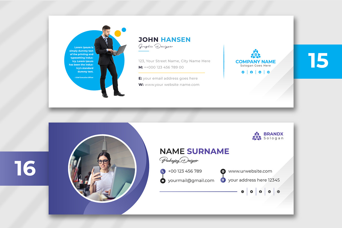 Modern Email Signature Template, a Templates & Theme by pixelcreatx (Photo 8 of 9)