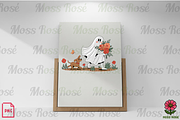 Ghost with Flowers and Dog PNG, a Graphic by Moss Rose (Thumbnail 2 of 3)
