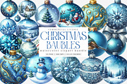 Watercolor Blue Baubles Clipart PNG, an Illustration by SinaCreation (Thumbnail 1 of 7)