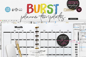 US InDesign Planner Template Burst