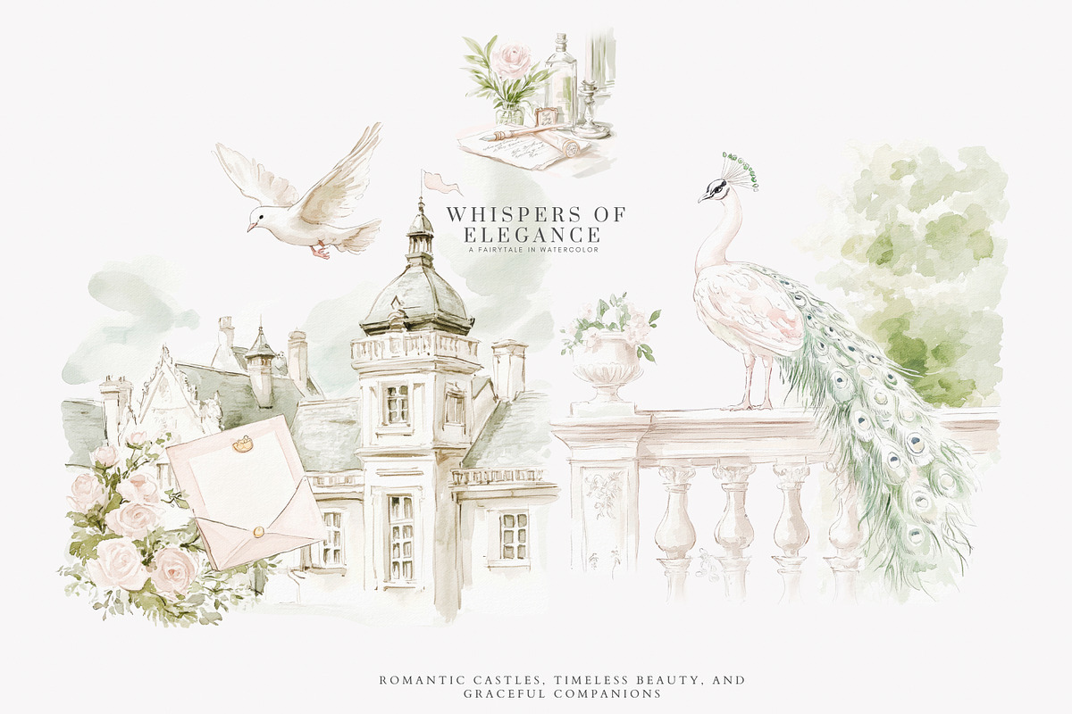 chateau art vintage chateau png, a Decorative Illustration by Patishop Art (Photo 13 of 16)