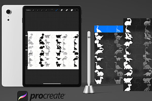 Dinosaur Outline Silhouette Set 4