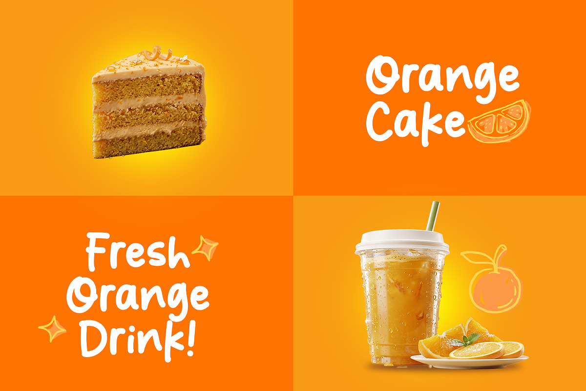 Orange Squishy - A Fun & Cozy Font, a Handwritten Font by khurasan (Photo 5 of 6)