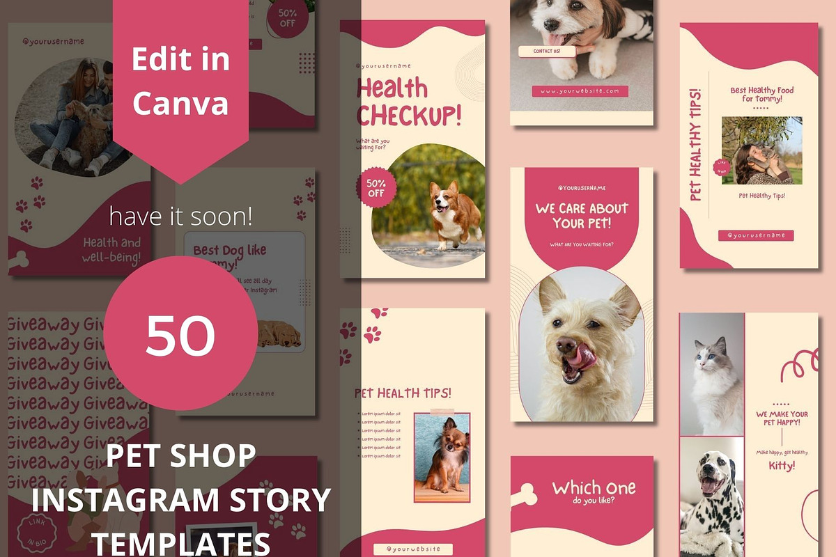 Pet Shop Story Canva Templates, a Templates & Theme by BoontenStudio (Photo 1 of 8)