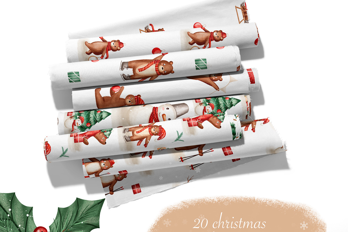 Christmas Taddy Bear. Illustration, an Animal 3D Model by Linerisyart (Photo 3 of 16)