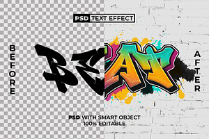 PSD Beat Text Effect Graffiti Style