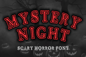 Mystery Night, a Font by Fourteen Letter