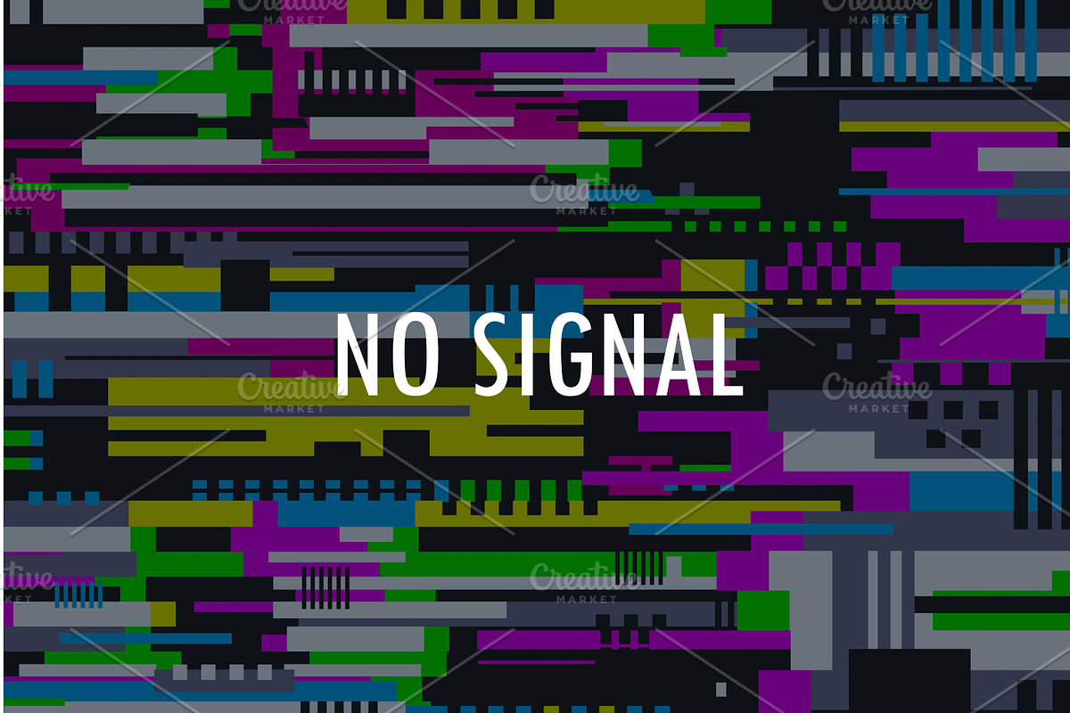 TV glitch. no signal tv screen, a Technology Illustration by Onyx