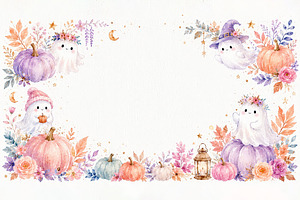 Cute Halloween Ghost Pumpkin BG, a Background Photo by Hamza067