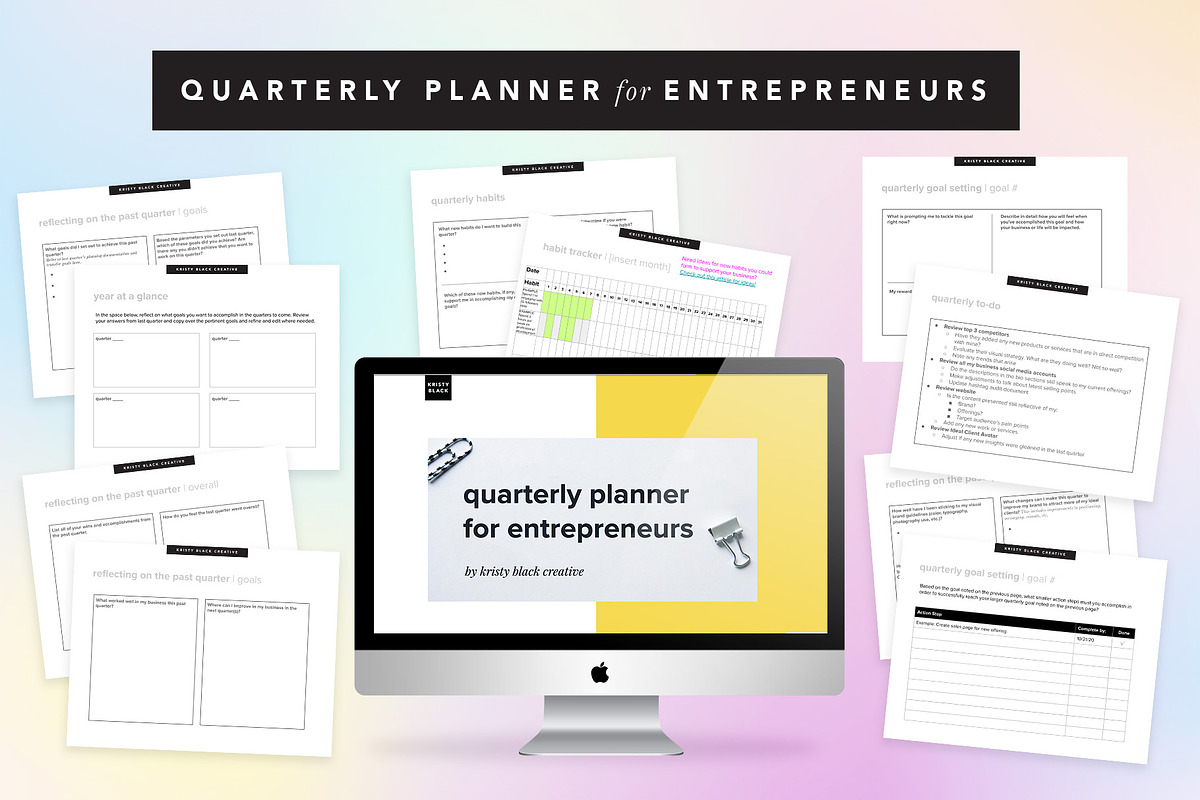 Quarterly Planner For Entrepreneurs, a Templates & Theme by Kristy Black Creative