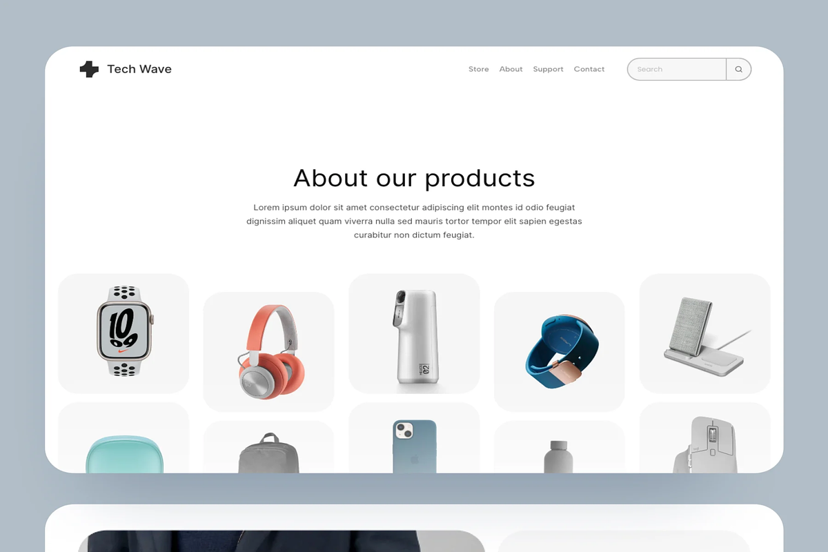 Tech Wave-Ecommerce Template Framer, a Landing Page Template by Digital_Fantasies (Photo 3 of 6)
