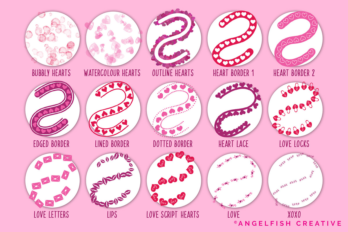 Sweet Hearts Brush Set for Procreate, a Brush Add-On by AngelfishCreative (Photo 5 of 7)