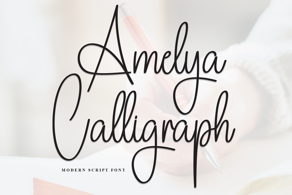 Amelya Calligraph | Script Font, a Handwritten Font by Scratchones (Photo 1 of 8)
