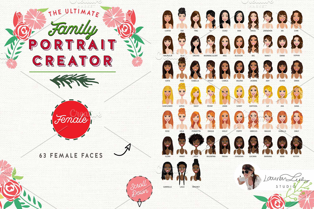 Christmas - Family Portrait Creator, an Illustration by Lauren Lesley Studio (Photo 4 of 14)