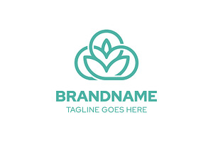 Cloud Plant Modern Line Logo, a Branding & Logo Template by Pray Art Design Studio