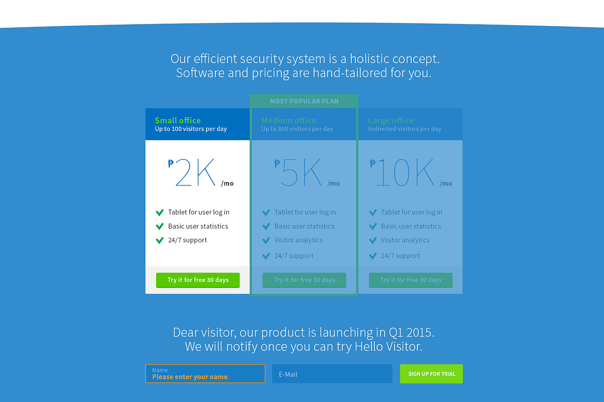 SaaS startup landing page, a Landing Page Template by AndreasGalster (Photo 5 of 5)
