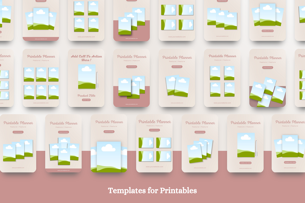 Digital Product Pinterest Templates, a Social Media Template by The Chaos Project (Photo 6 of 10)