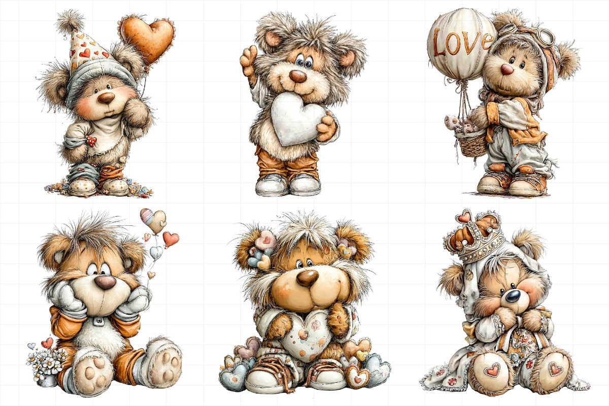 Valentine Teddy Bear Clipart, an Illustration by Daily.Designs (Photo 3 of 5)