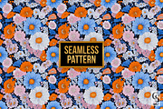 Bold Retro Flowers Seamless Pattern, a Pattern Graphic by Creative Store (Thumbnail 4 of 5)